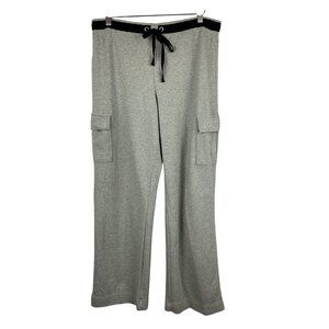 Ann Taylor Loft Womens Gray Cargo Pocket Lounge Pants L Cotton